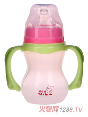 優(yōu)嘻噯yingye兩用水壺（210ml寬口徑）粉色