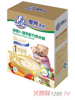 雙熊金裝胡蘿卜蔬菜配方奶米粉1段盒裝