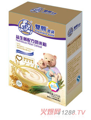 雙熊金裝益生菌配方奶米粉盒裝