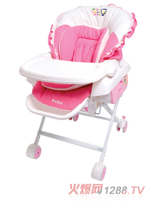 藍(lán)色企鵝餐搖床椅粉色