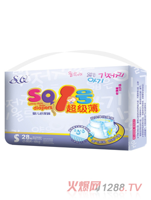 SQ1號(hào)超級(jí)薄yinge紙尿褲S碼28片