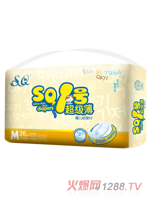 SQ1號超級薄yinge紙尿片M碼36片