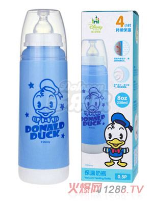迪士尼寶寶標(biāo)口徑雙層保溫玻璃奶瓶230ml