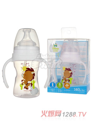 迪士尼寶寶寬口徑自動吸管奶瓶140ml