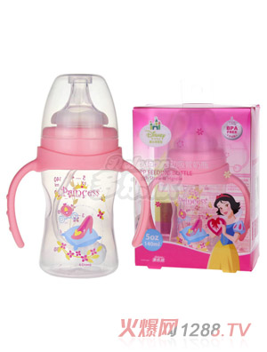 迪士尼寶寶寬口徑手柄自動吸管奶瓶（小號）140ml