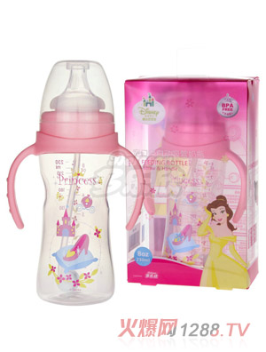 迪士尼寶寶寬口徑手柄自動吸管奶瓶（大號）230ml