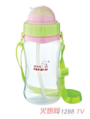 優(yōu)嘻噯無柄背帶寶寶水壺