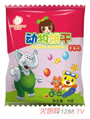 麥聰動物餅干草莓味