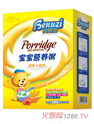 貝努滋胡蘿卜豬肉寶寶營(yíng)養(yǎng)粥