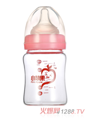 小蘋(píng)果晶鉆玻璃奶瓶150ml