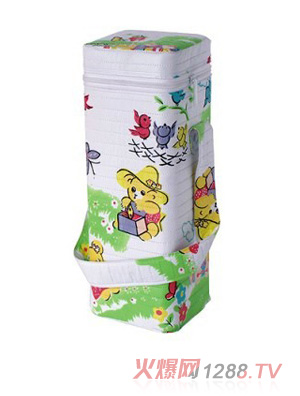 嬰樂(lè)美奶瓶保溫套綠色圖案