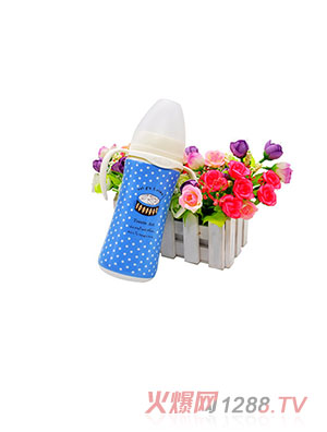 貝斯比幻彩瓷弧形寬口自動奶瓶藍色