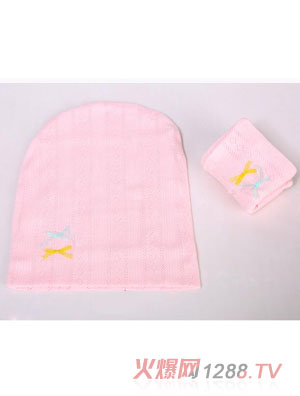 元曼孕產(chǎn)期防頭風(fēng)帽子(粉色)