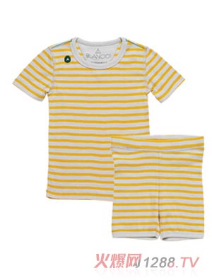 Blanc101家居服夏裝黃色條紋