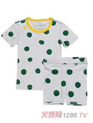 Blanc101家居服夏裝綠色斑點(diǎn)