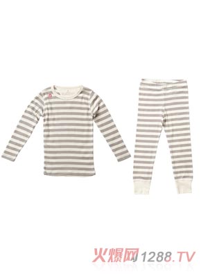 Blanc101家居服基本款灰色條紋