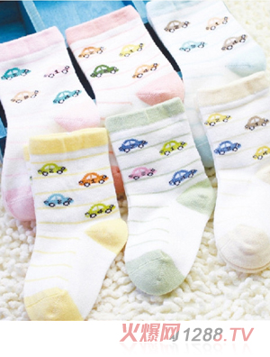 金色小魚(yú)竹纖維嬰童襪(1--3歲)