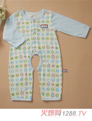 金色小魚(yú)純棉素色單面數(shù)字開(kāi)檔哈衣