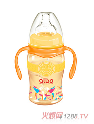 愛(ài)樂(lè)寶220mlPPSU寬口感溫自動(dòng)奶瓶桔色