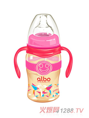 愛(ài)樂(lè)寶220mlPPSU寬口感溫自動(dòng)奶瓶紅色