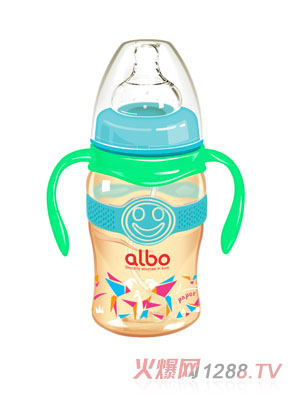 愛(ài)樂(lè)寶220mlPPSU寬口感溫自動(dòng)奶瓶綠色