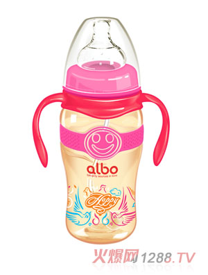 愛(ài)樂(lè)寶300mlPPSU寬口感溫自動(dòng)奶瓶紅色