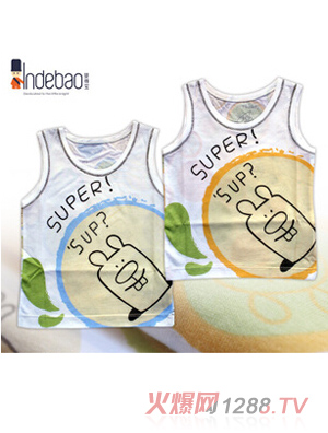 嬰得寶12-18M多彩部落純棉背心1038