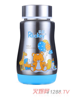 樂起不銹鋼保溫奶瓶 藍(lán)色無柄