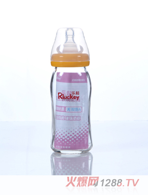 樂(lè)起玻璃奶瓶無(wú)柄黃色