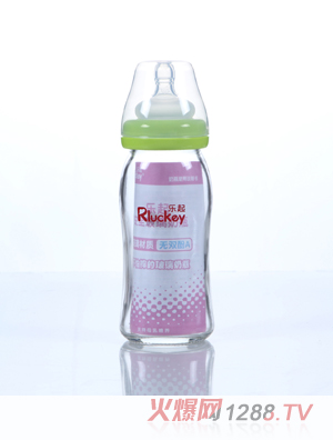 樂(lè)起玻璃奶瓶無(wú)柄綠色