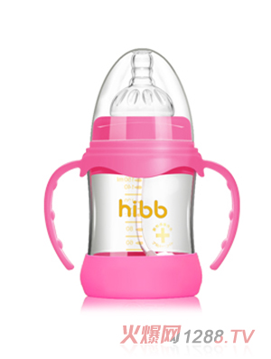 浩一貝貝防摔自動(dòng)玻璃奶瓶紅色150ml