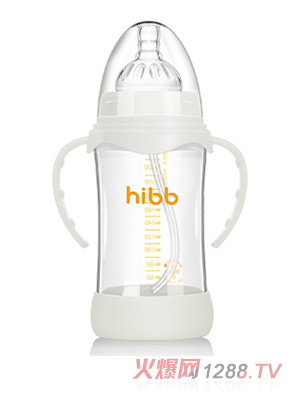 浩一貝貝防摔自動(dòng)玻璃奶瓶白色240ml