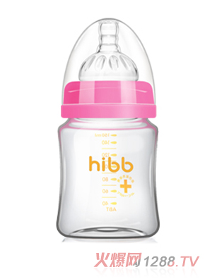 浩一貝貝寬口玻璃奶瓶紅色150ml