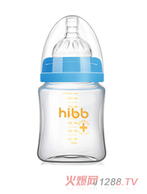 浩一貝貝寬口玻璃奶瓶藍色150ml