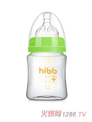 浩一貝貝寬口玻璃奶瓶綠色150ml