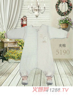 快樂(lè)小天天夾薄棉連體式睡袋