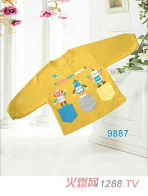 快樂(lè)小天天衛(wèi)衣 黃色 三小機(jī)器人