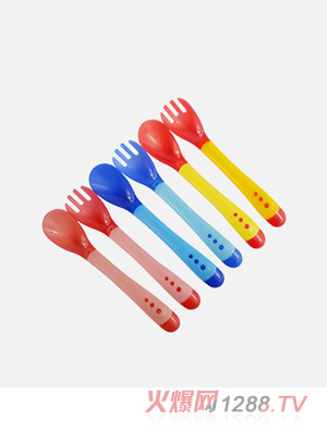 安配軟頭雙色安全溫勺叉套裝