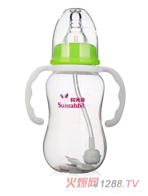 陽(yáng)光兔PP210ML標(biāo)口奶瓶綠色