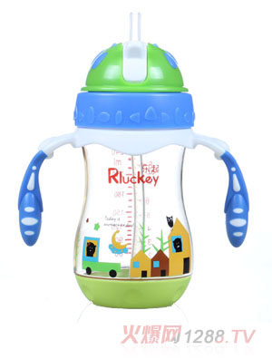 樂起PPSU帶吸管水壺240ml藍(lán)色