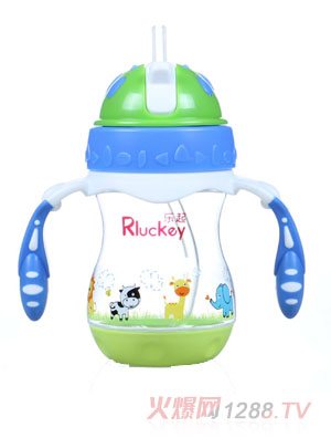 樂起PP帶吸管水壺180ml藍(lán)色