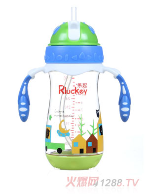 樂起PPSU帶吸管水壺300ml藍(lán)色