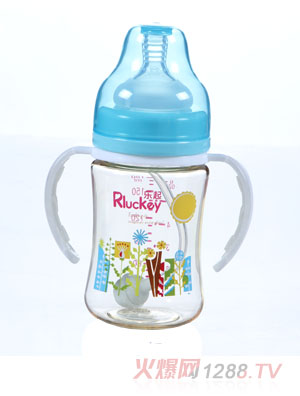 樂起180mlPPSU防滑奶瓶藍(lán)色
