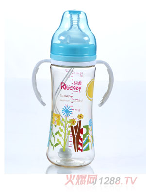 樂起300ml弧形有耳PPSU奶瓶藍(lán)