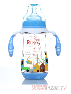 樂起300ml弧形有耳PPSU奶瓶藍(lán)