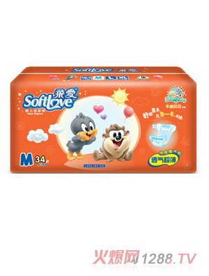 柔愛華納貝貝超薄紙尿褲M碼34片