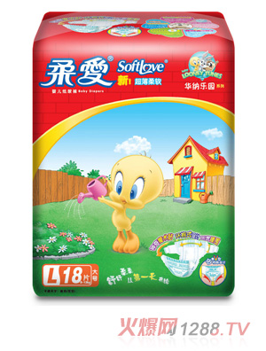 柔愛華納樂園紙尿褲L碼18片