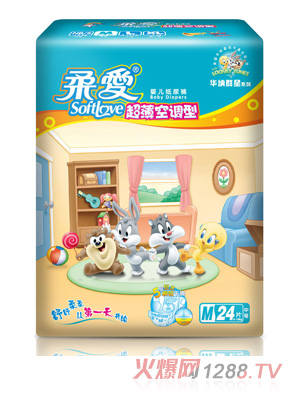 柔愛華納群星紙尿褲M碼24片