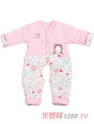 伊善兒單面花姑娘反口立領開檔哈衣