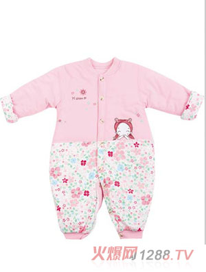 伊善兒單面花姑娘反口立領全開哈衣